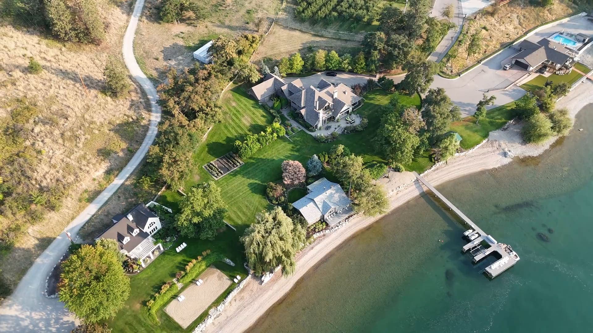 A Lake Country home and its dock on Okanagan Lake, filmed for the Hall Cassie Marshall Group at Sotheby's International Realty Canada